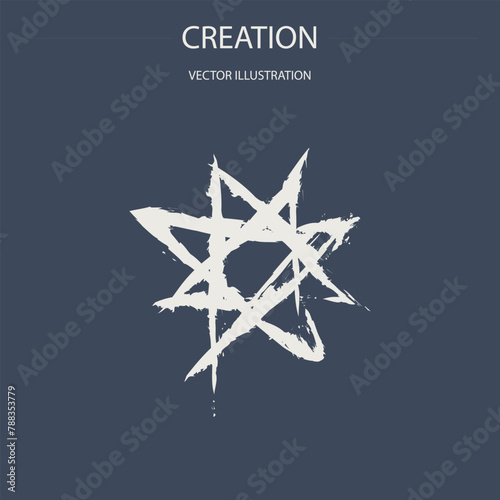 Astrological designations, aspects for astrologer. the meaning of the planets, study of astrology. Vector pictogram elements constellation illustration for ancient alchemy: creation
