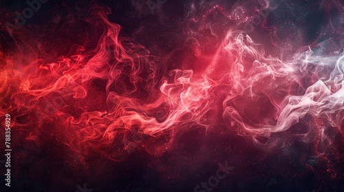 Celestial dance of red nebulae amidst cosmic smoke, invoking the mysteries of the universe photo