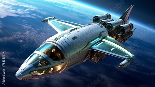 Space tourism vehicles for commercial space travel AI generated