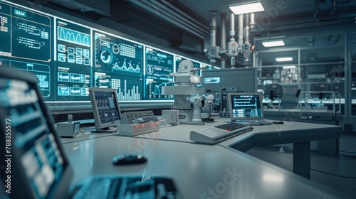 Wallpaper Mural AI-Controlled Pharmaceutical Manufacturing: Futuristic Oversight Torontodigital.ca