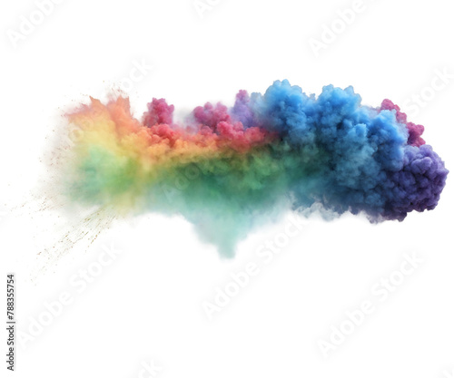 colorful smoke isolated on transparent background