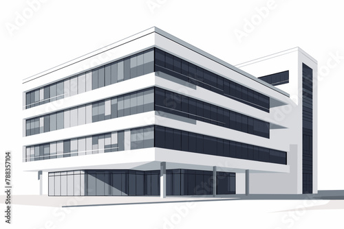 Modern office building illustration.