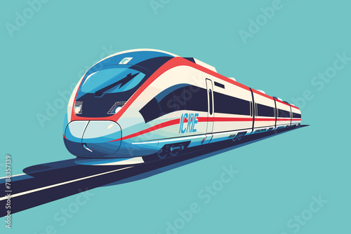 Modern high-speed train on track.