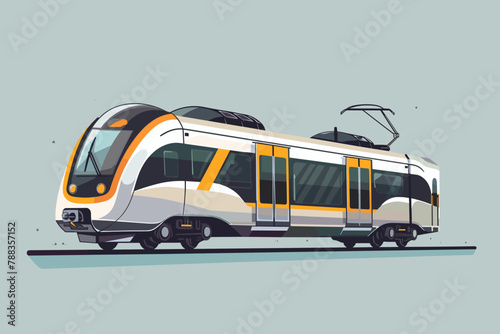 Modern train at a station illustration.