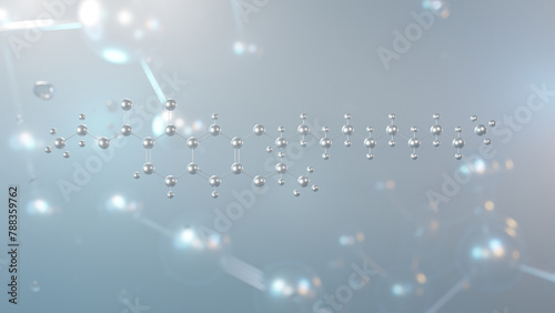 decoquinate molecular structure, 3d model molecule, quinolone coccidiostat, structural chemical formula view from a microscope photo