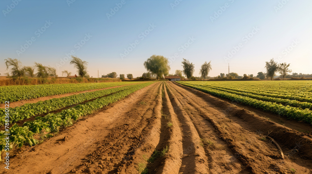 Time Lapse: Rows of corn plants germinate and grow in a field.