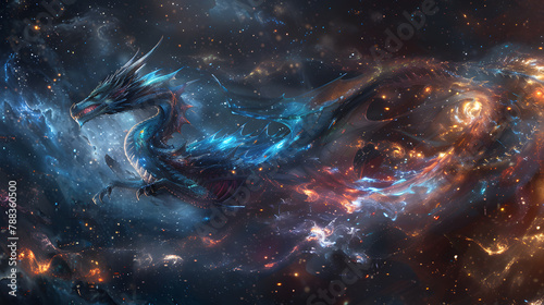 Celestial Dragons Of Light Soaring Through The Astral Realms, Their Luminous Scales Shimmering With The Energy Of A Thousand Suns As They Weave Through The Cosmos