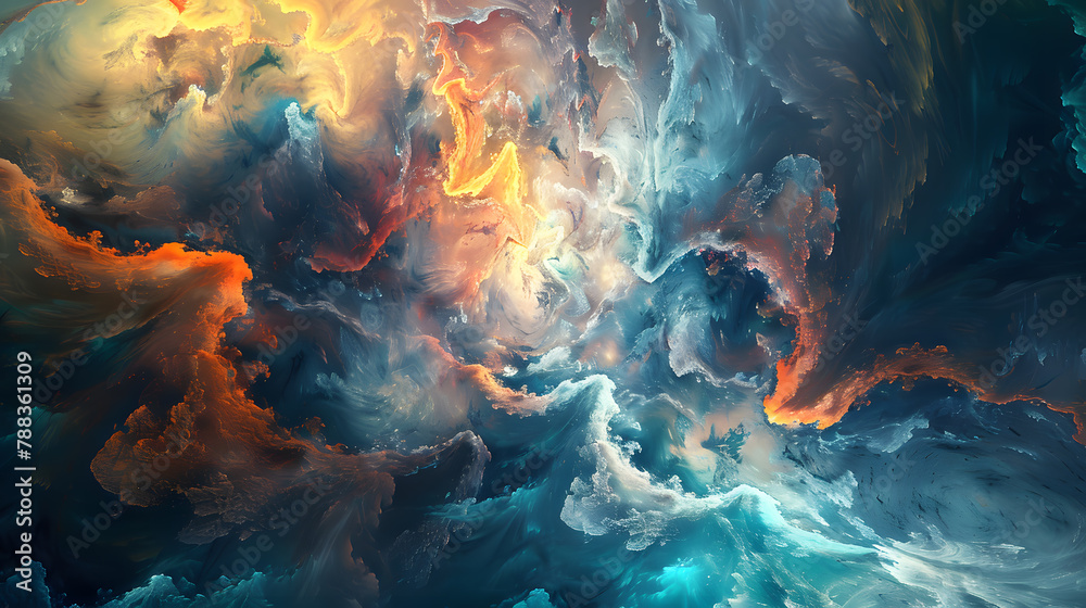 Abstract Interpretation Of The Human Psyche, Where Thoughts And Emotions Manifest As Swirling Maelstroms Of Color And Light In The Depths Of The Mind Abstract Interpretation Of The Human Psyche, Where Thoughts And Emotions Manifest As Swirling Maelstroms Of Color And Light In The Depths Of The Mind