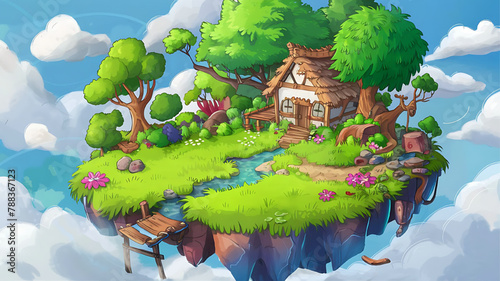 Cartoon background for story telling , animation , video games 