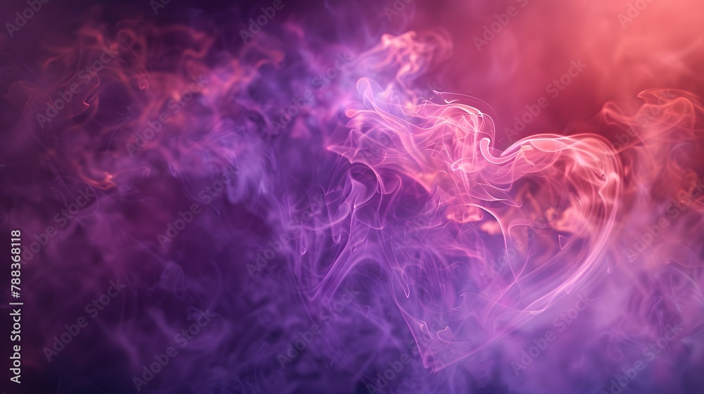 A smoking purple heart