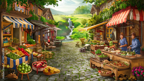 Cartoon background for story telling , animation , video games 
