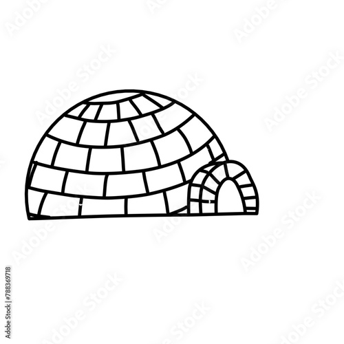 Hand Drawn Winter Igloo 