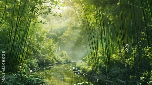 A landscape transformed as bamboo forests flourish, restoring balance to the ecosystem photo