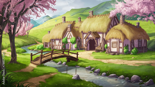 Cartoon background for story telling , animation , video games 
