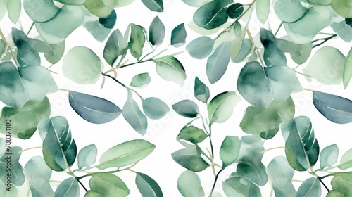 Botanical delight eucalyptus watercolor patterns AI generated