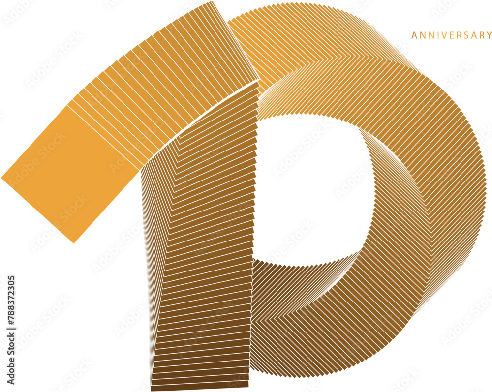 The number 10, 10th Anniversary in a luxurious and symbolic style. The design two-tone color scheme of gold and brown, formed by the interlocking of a square and a circle reminiscent of a mandala. The number 10, 10th Anniversary in a luxurious and symbolic style. The design two-tone color scheme of gold and brown, formed by the interlocking of a square and a circle reminiscent of a mandala.