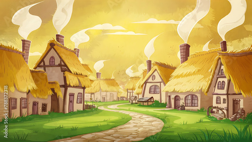 Cartoon background for story telling , animation , video games 