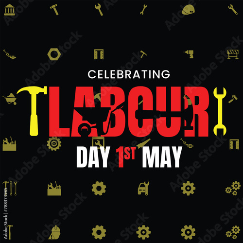 Celebrating Happy Labour Day Background Design Vector