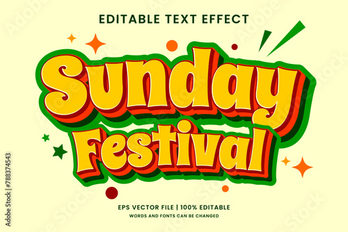 Sunday festival editable text effect vintage style