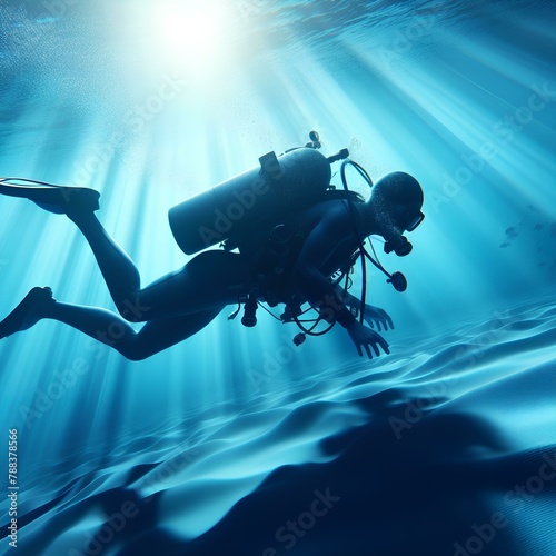 Scuba Diver Generative AI © Fernando Silva