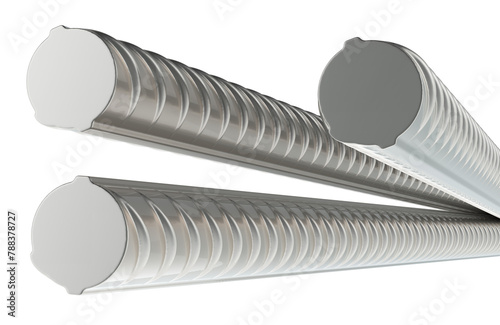 Construction armature bars, 3D rendering isolated on transparent background