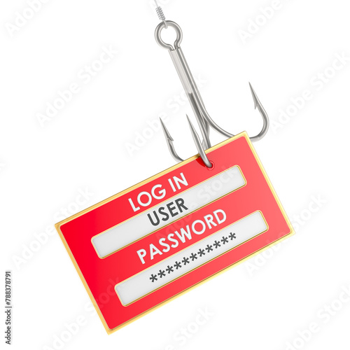 Phishing and cyber crime concept, 3D rendering isolated on transparent background