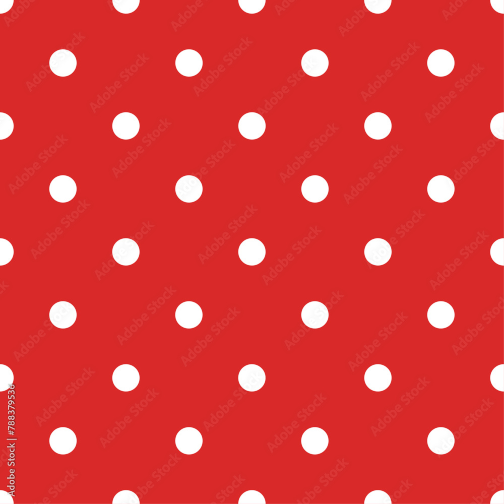 Seamless Tiling Classic Red and White Polka Dot Vector Pattern Seamless Tiling Classic Red and White Polka Dot Vector Pattern