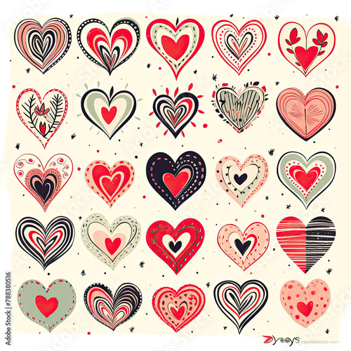 Cute hand drawn hearts  great for Valentine s Day