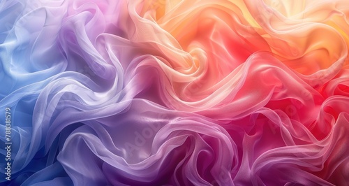 Abstract background with soft pastel colors and beautiful ruffles of fabric. Colorful abstract wallpaper photo