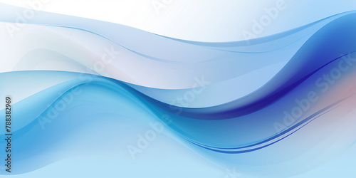 Abstract Blue Wave on Background. Vector Illustration AI-generated Image © Muhammad