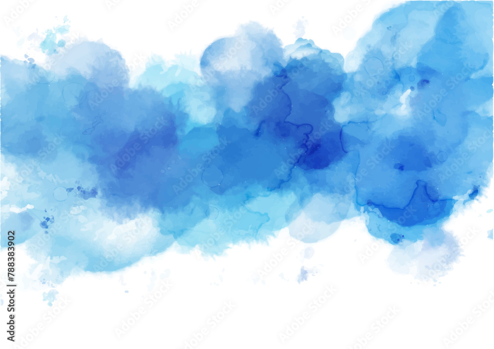 Abstract wallpaper painted with watercolors (background azure light, blue, aqua, watercolor paint, flow, texture, pattern)
