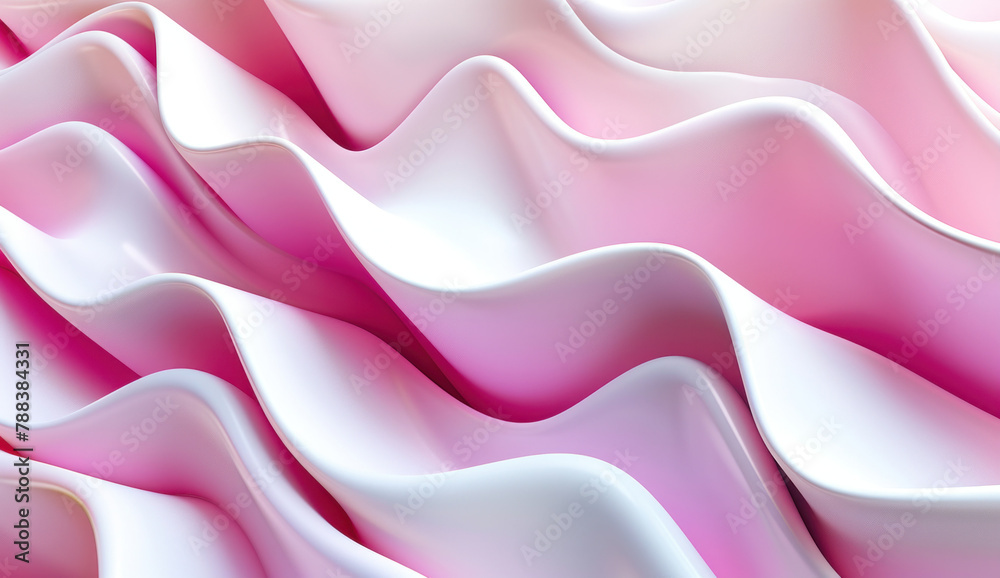 Abstract Pink and White Wavy Fabric Texture with Wavy Lines Background Design for Textile and Wallpaper Industry