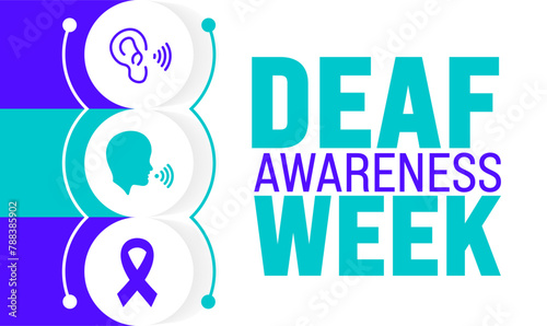 May is Deaf Awareness Week background template. Holiday concept. use to background, banner, placard, card, and poster design template with text inscription and standard color. vector illustration.