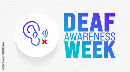 May is Deaf Awareness Week background template. Holiday concept. use to background, banner, placard, card, and poster design template with text inscription and standard color. vector illustration.