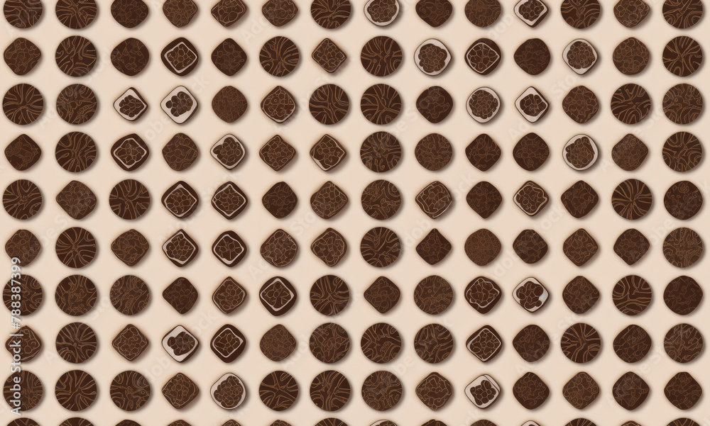 Coffee. Geometric pattern. Abstract seamless pattern. AI generated. Coffee. Geometric pattern. Abstract seamless pattern. AI generated.
