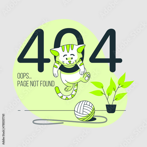 404 error with a cute animal concept illustration