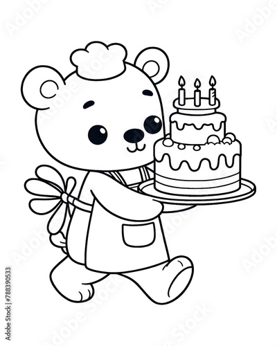 bear and cake