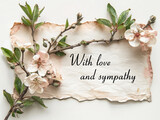 Elegant Sympathy Card with Blooming Branches and Handwritten Message