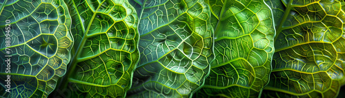Botanical leaf veins, chloroplasts