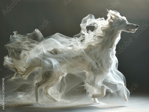 A dog made of smoke, according to the zodiac signs of the Chinese zodiac