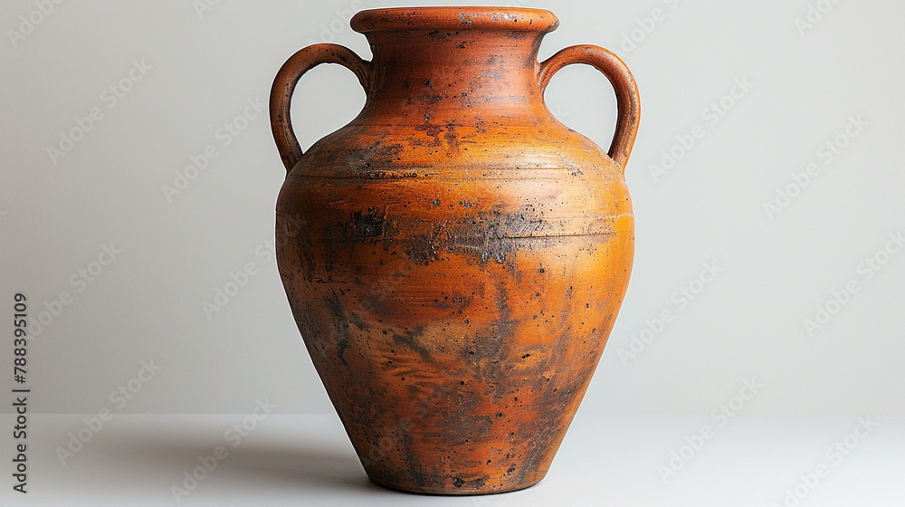 clay pottery white background