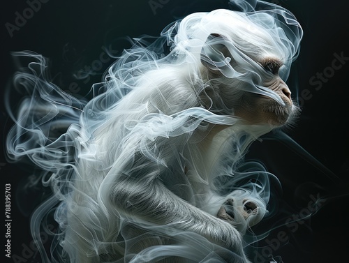 Monkeys made from smoke, according to the Chinese zodiac sign of the 12 zodiac signs