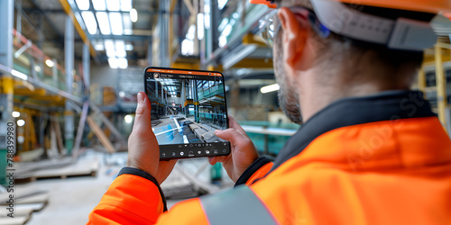 Construction Connectivity: The Digital Blueprint, High-Tech Foreman: The Evolution of Building, Shot of a engineer using a digital tablet on a construction site photo