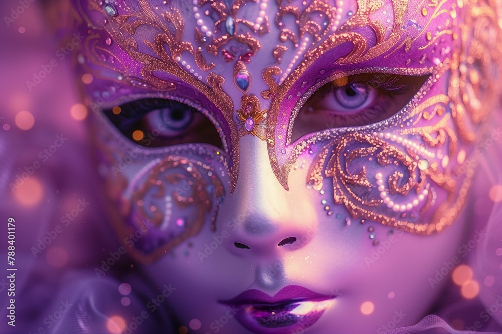 portrait of a woman in carnival mask. Generative ai