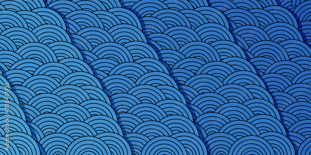 Abstract background with waves. A horizontal banner with an illustration of waves. Vector illustration.