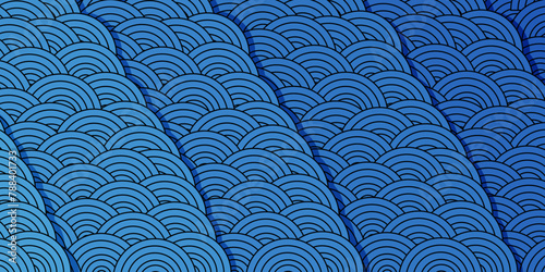 Abstract background with waves. A horizontal banner with an illustration of waves. Vector illustration.