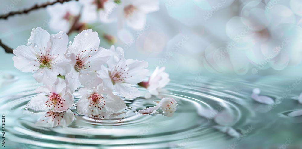 KSA serene spring background with delicate cherry blosso KSA serene spring background with delicate cherry blosso