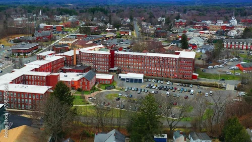 Aerial hyperlapse of Easthampton, Massachusetts, United States in morning 4K photo
