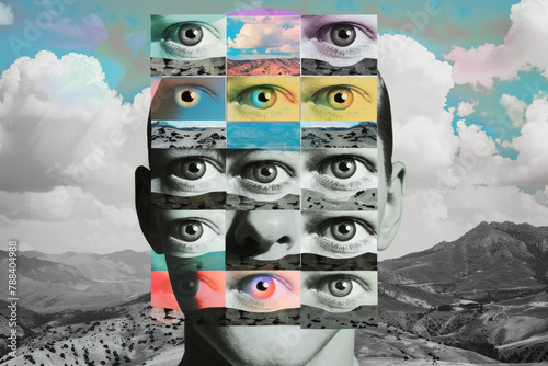 Surreal Montage of Eyes in Landscape Collage