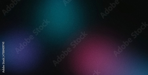 Dark black magenta blue spot   color gradient rough abstract background shine bright light and glow template empty space   grainy noise grungy texture